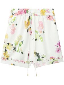 Aje short court à fleurs - Blanc