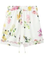 Aje short court à fleurs - Blanc