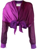 Forte Forte chemise en soie à design colour block - Violet