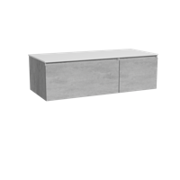 Storke Edge zwevend badmeubel 120 x 52 cm beton donkergrijs met Tavola enkel of dubbel wastafelblad in solid surface mat wit