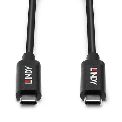 LINDY USB-kabel USB 3.2 Gen2 (USB 3.1 Gen2) USB-C stekker, USB-C stekker 5.00 m Zwart 43308