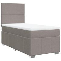 vidaXL Boxspring met matras stof taupe 90x190 cm