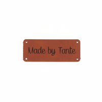 Leren label 'Made by Tante' 20x50mm - 3 stuks