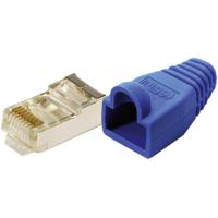 LogiLink MP0014 RJ45-connector Cat 5e, afgeschermd Stekker, recht Aantal polen: 8P8C Blauw 100 stuk(s)