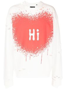 Haculla sweat Hi Bye à découpes - Blanc