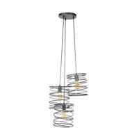 Livin24 Industriële Hanglamp Curl Charcoal 3-lichts