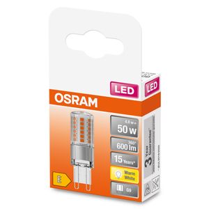 OSRAM 4058075432451 LED-lamp Energielabel E (A - G) G9 Ballon 4.5 W = 50 W Warmwit (Ø x l) 17 mm x 55 mm 1 stuk(s)