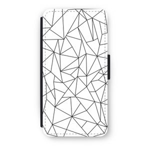 Geometrische lijnen zwart: iPhone 8 Plus Flip Hoesje