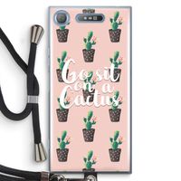 Cactus quote: Sony Xperia XZ1 Transparant Hoesje met koord