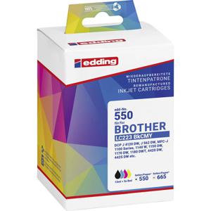 Edding Inktcartridge vervangt Brother LC223 BKCMY Compatibel Zwart, Cyaan, Magenta, Geel EDD-550 18-550-01