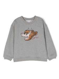 Bonpoint sweat en coton à logo brodé - Gris