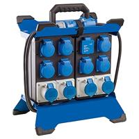 as – Schwabe Tragbarer CEE-Stromverteiler Stecky Duo 5, CEE-Stecker + 7 Schutzkontakt-Dosen + 4 CEE-Buchsen + 2 USB-Port, Mobiler Stromverteilerkasten für den Outdoor-Bereich, IP44 I 60935