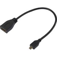 Raspberry Pi® HDMI-adapter Raspberry Pi [1x HDMI-stekker D micro - 1x HDMI-bus] 23.5 cm Zwart - thumbnail