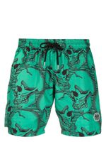 Philipp Plein skull-print swim shorts - Vert - thumbnail