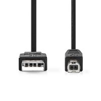 Nedis CCGL60100BK20 USB-kabel 2 m USB 2.0 USB A USB B Zwart - thumbnail