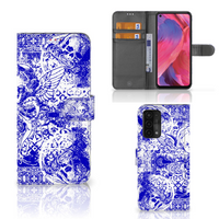 Telefoonhoesje met Naam OPPO A54 5G | A74 5G | A93 5G Angel Skull Blauw - thumbnail