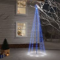 Kerstboom met grondpin 310 LED's blauw 300 cm