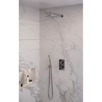 Regendoucheset 26 Inbouw Muur Brauer Chrome Edition 30cm Rond Glans Chroom 2 Greeps 3-weg met Thermostaatkraan en Staafhanddouche