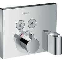 Hansgrohe ShowerSelect Afbouwdeel voor inbouwkraan - thermostatisch - omstel - 2 douchefuncties - Porter wandhouder - Fixfit muuraansluitbocht - chroom 15765000 - thumbnail