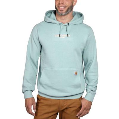 Carhartt Force Lightweight Graphic Logo Blue Surf Sweatshirt Heren Carhartt Force Lightweight Graphic Logo Blue Surf Sweatshirt Heren