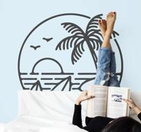 Muurstickers surfen Surf strand logo - thumbnail