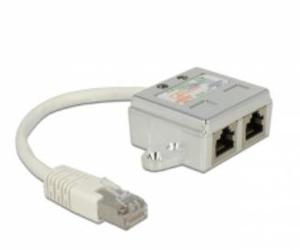 Delock RJ45 Netwerk Adapter CAT 5 [1x RJ45-stekker - 2x RJ45-bus] 15.00 cm Wit