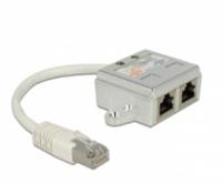 Delock RJ45 Netwerk Adapter CAT 5 [1x RJ45-stekker - 2x RJ45-bus] 15.00 cm Wit - thumbnail