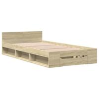 vidaXL Bedframe met lade bewerkt hout sonoma eikenkleurig 90x200 cm