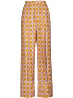 Marni pantalon de pyjama Check Fields en soie - Orange - thumbnail