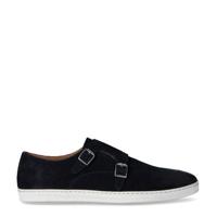 Manfield suède gespschoenen donkerblauw