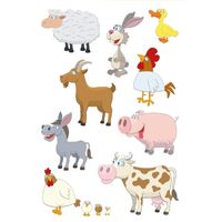 9x Boerderij dieren stickervellen met 9 stickers   -