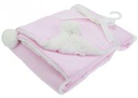 Soft Touch babydeken sterren pompom 75 x 100 cm roze