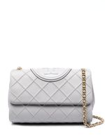 Tory Burch sac à bandoulière Fleming à logo embossé - Gris