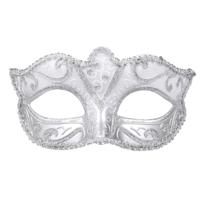 Verkleed gezichtsmasker Venitiaans - zilver met barok - volwassenen - Carnaval/gemaskerd bal