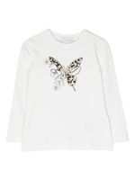 Monnalisa t-shirt à imprimé papillon - Blanc