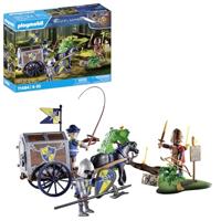 PLAYMOBIL Novelmore 71484 Overval op transportwagen, gevaarlijke strijd om het goud, Novelmore tegen Burnham Raiders, leuk fantasierijk rollenspel, gedetailleerd speelgoed voor kinderen vanaf 4 jaar