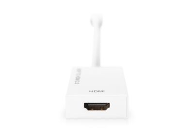 Digitus DB-340416-002-W DisplayPort-kabel DisplayPort / HDMI Aansluitkabel DisplayPort-stekker, HDMI-A-bus 0.20 m Wit Afgeschermd (dubbel), Afgeschermd