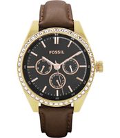 Horlogeband Fossil BQ3060 Leder Bruin 18mm