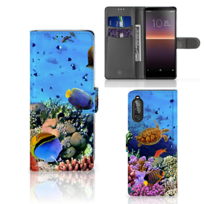 Sony Xperia 10 II Telefoonhoesje met Pasjes Vissen Sony Xperia 10 II Telefoonhoesje met Pasjes Vissen