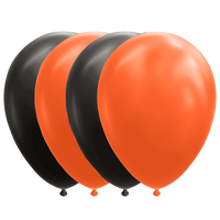 Ballonnen Set Zwart/Oranje (10st)