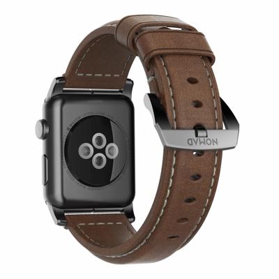 Nomad traditioneel leren bandje Apple Watch 42 / 44 mm bruin / zwart