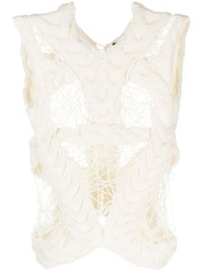 Alexander McQueen Pre-Owned blouse visage à empiècements en crochet (années 2010) - Tons neutres