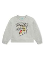 Kenzo Kids Kotora katoenen sweater met geborduurde tijger - Grijs