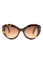 TOM FORD Eyewear lunettes de soleil à effet écaille de tortue - Marron - thumbnail