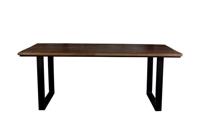 LivingFurn Eettafel 'Colorado' Mangohout en staal, 180 x 90cm