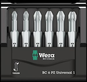 Wera Mini-Check PZ, 50 mm 05056471001 Bitset 6-delig Kruiskop Pozidriv