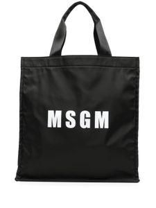 MSGM sac cabas à logo imprimé - Noir