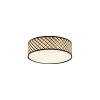QAZQA - Oosters Oosterse plafondlamp rotan met zwart 40cm - Tremmo | Woonkamer | Slaapkamer | Keuken - Bamboe Rond - E27 Geschikt voor LED - Max. 3 x 15 Watt