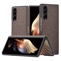 Lunso - Samsung Galaxy Z Fold4 - Canvas cover hoes - Bruin