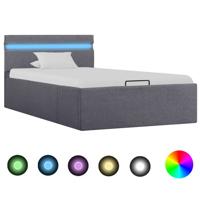 vidaXL Bedframe met opslag en LED stof donkergrijs 100x200 cm